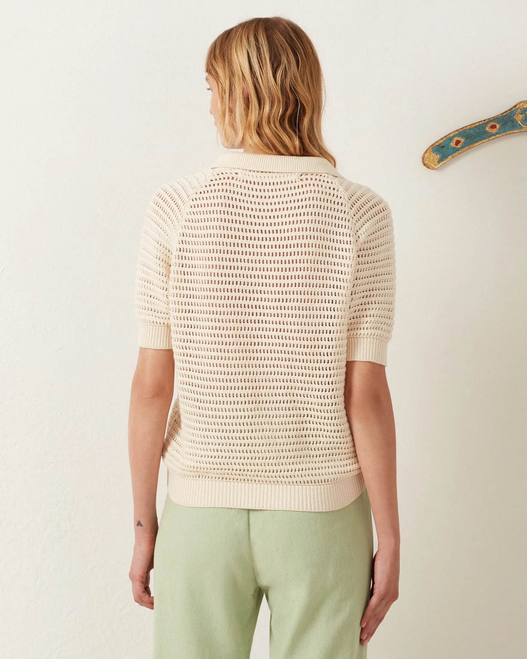 Lessi Oyster Crochet Top
