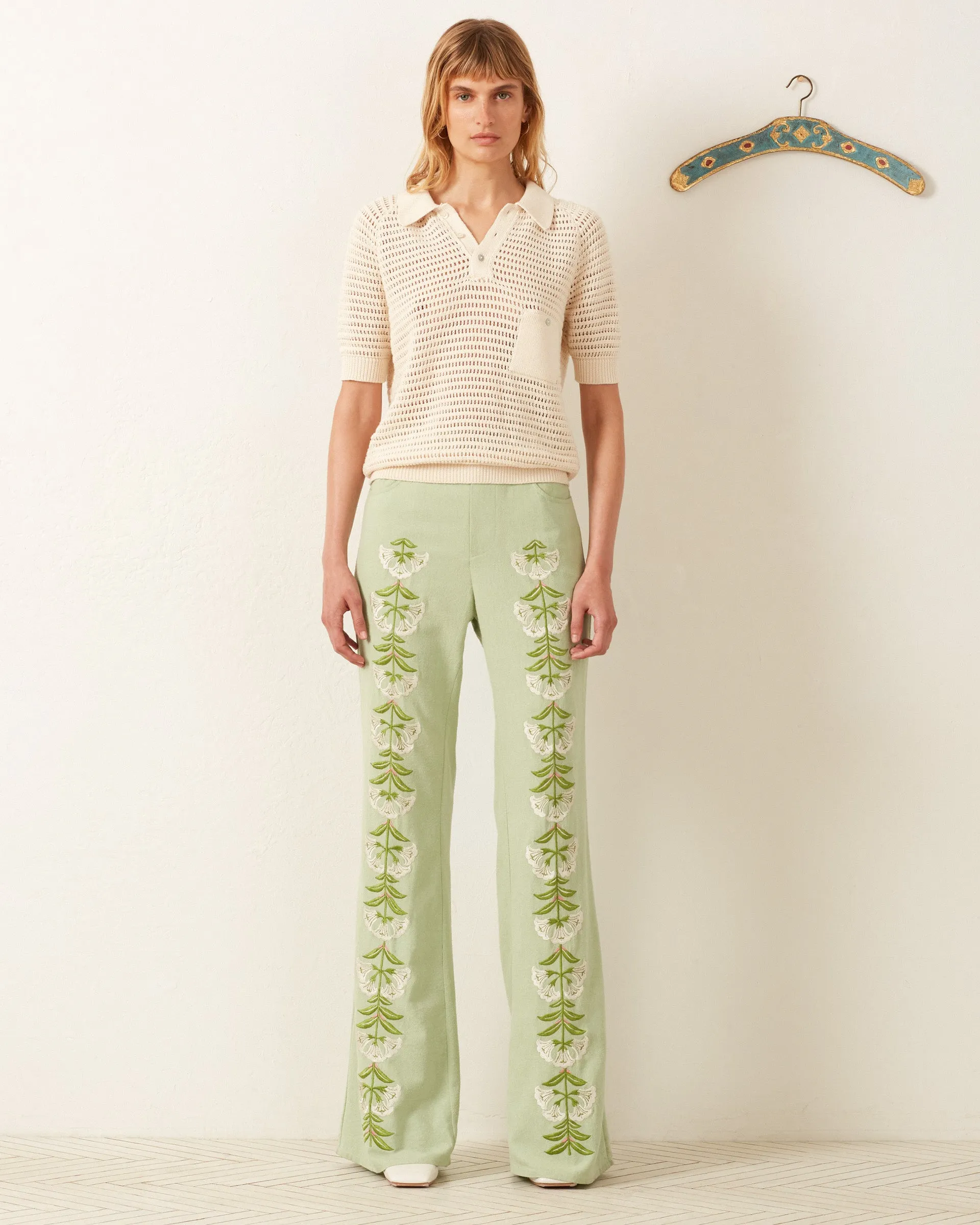 Lessi Oyster Crochet Top