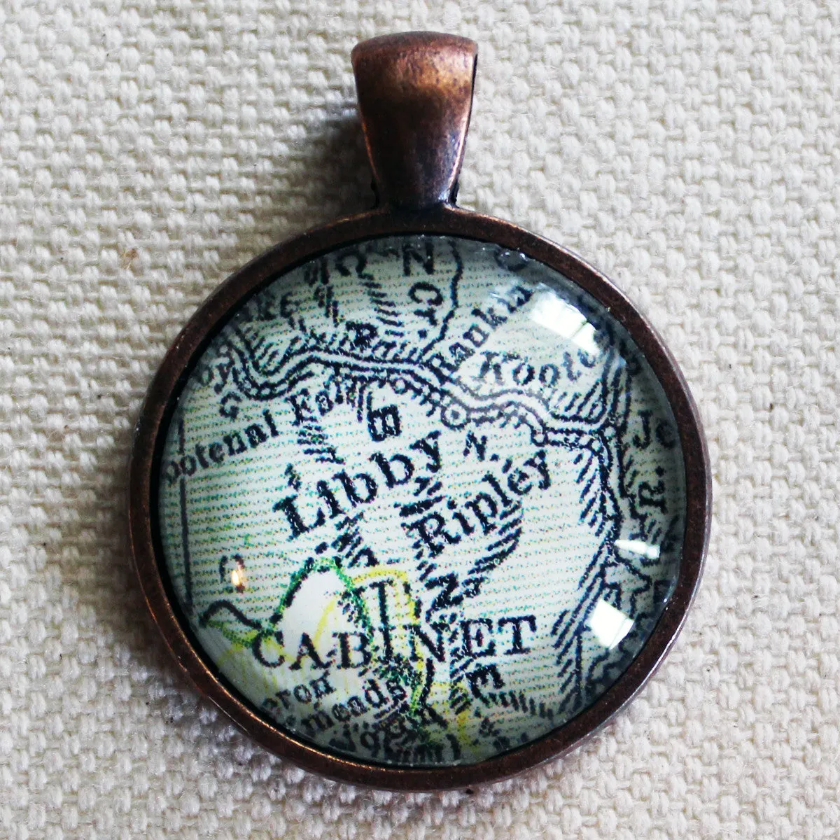 Libby Montana Vintage Map Pendant