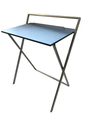 Lightweight Metal and Wood Folding TV Tray Table, Silver, 30.9"H x 25"W x 17.5"D