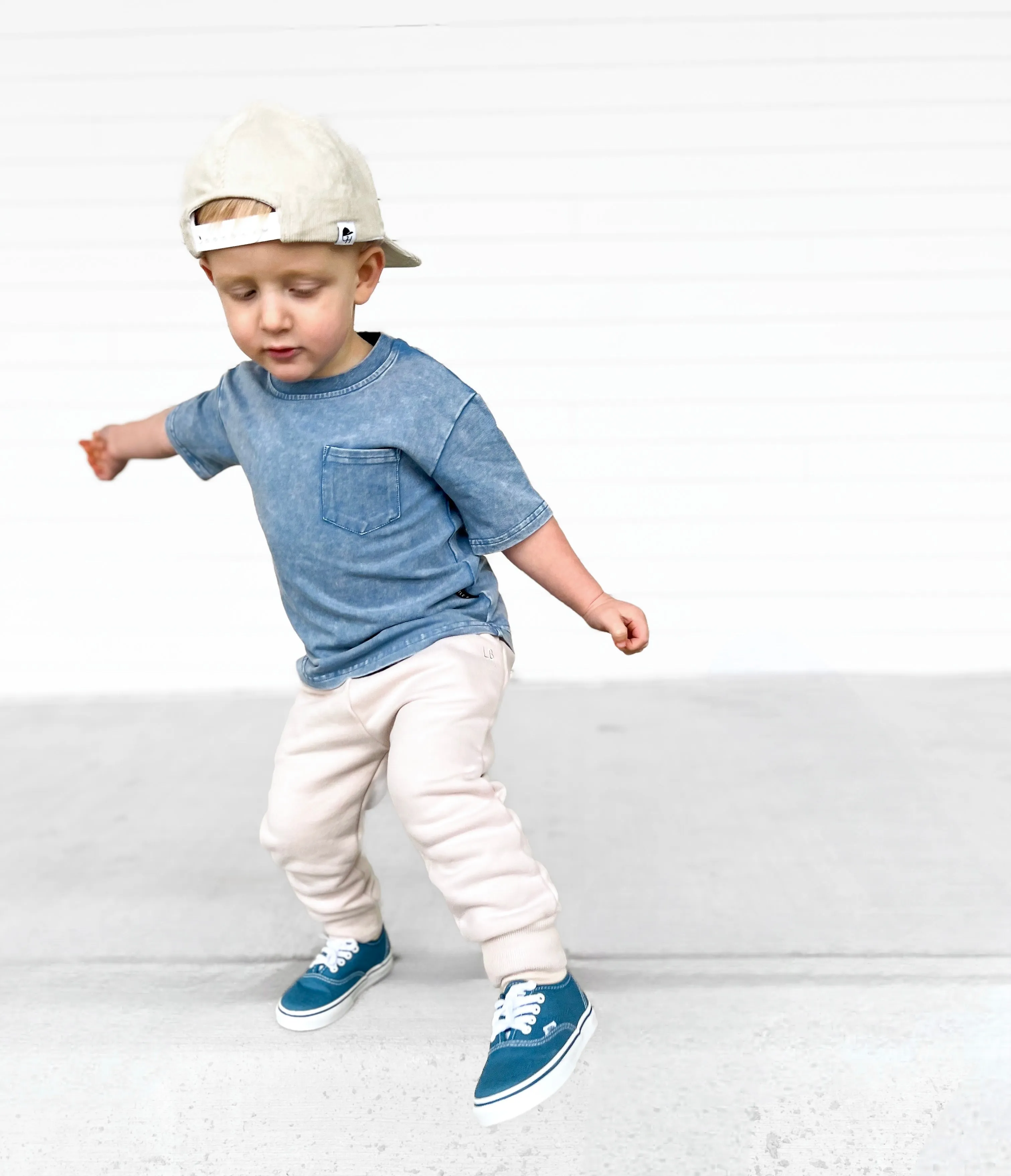 Little Bipsy Acid Wash Tee - Navy