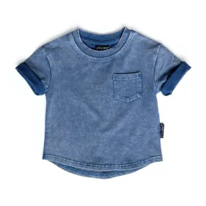 Little Bipsy Acid Wash Tee - Navy