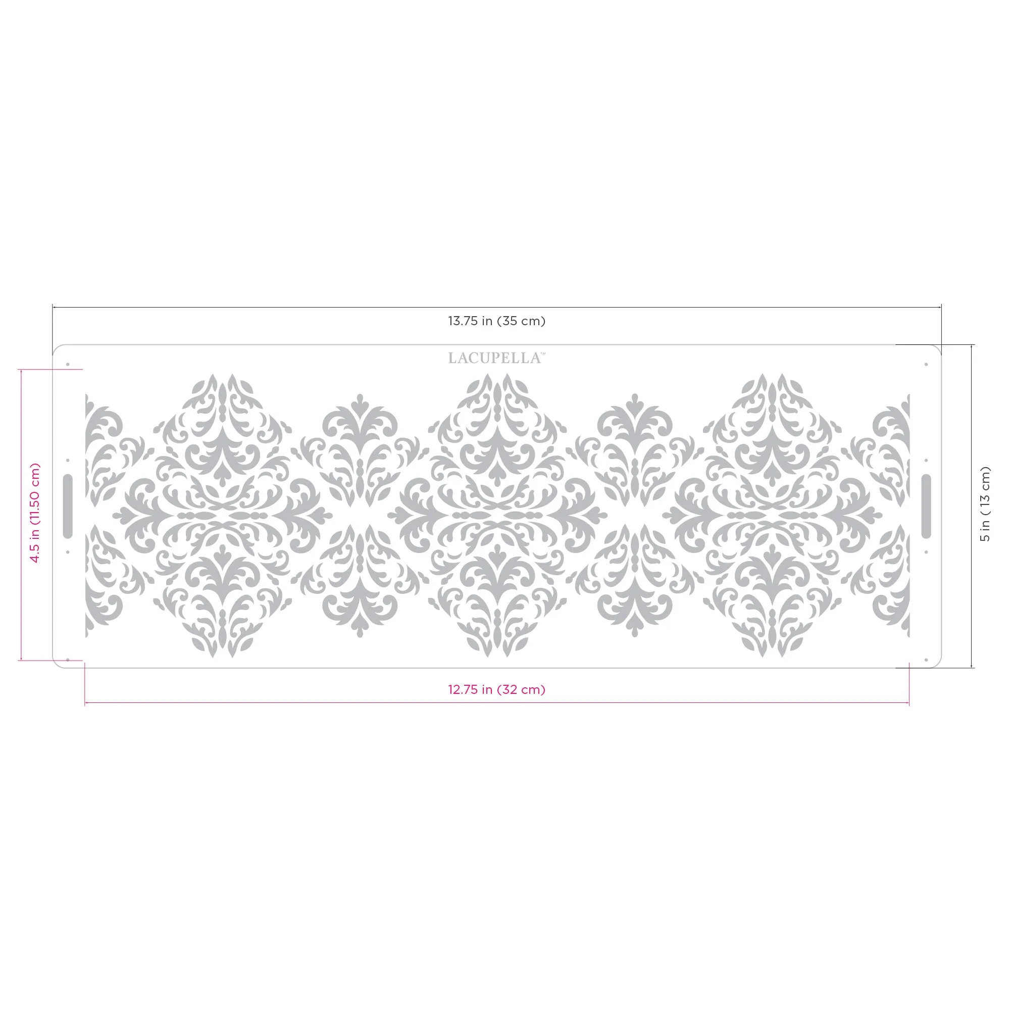 Long Border Cake Stencil PEPPI