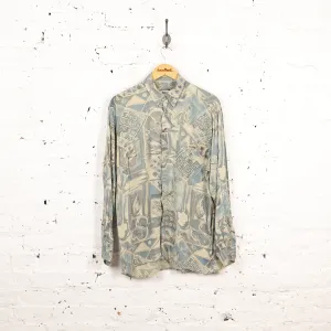 Long Sleeve 90s Pattern Shirt - Green - L
