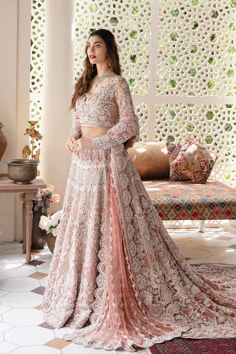 Long Tail Lehenga with Choli and Dupatta Bridal Dress