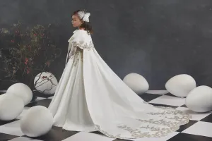 Long Train Satin Cape