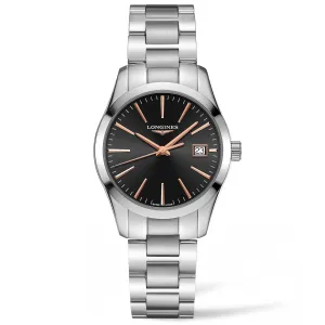 LONGINES CONQUEST CLASSIC 34MM BLACK WATCH ACTIVE Quartz L2.386.4.52.6