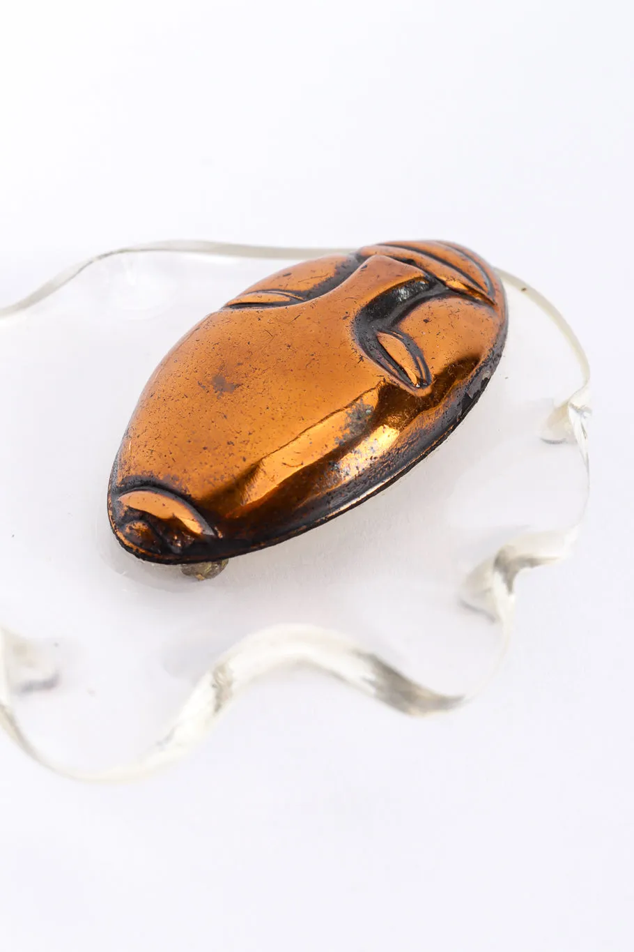 Lucite "Bonnet Head" Brooch