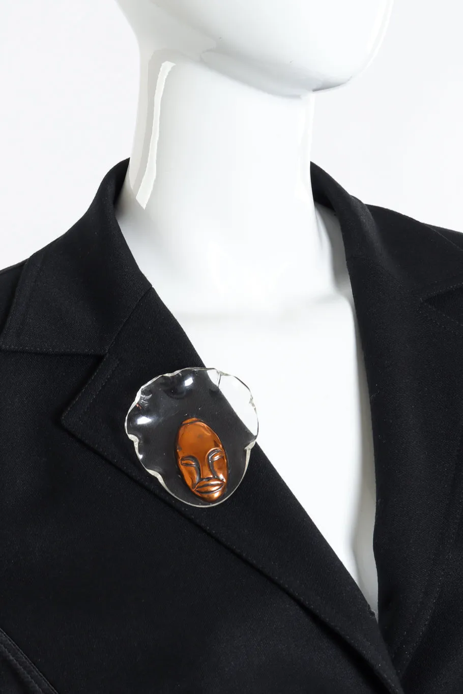 Lucite "Bonnet Head" Brooch