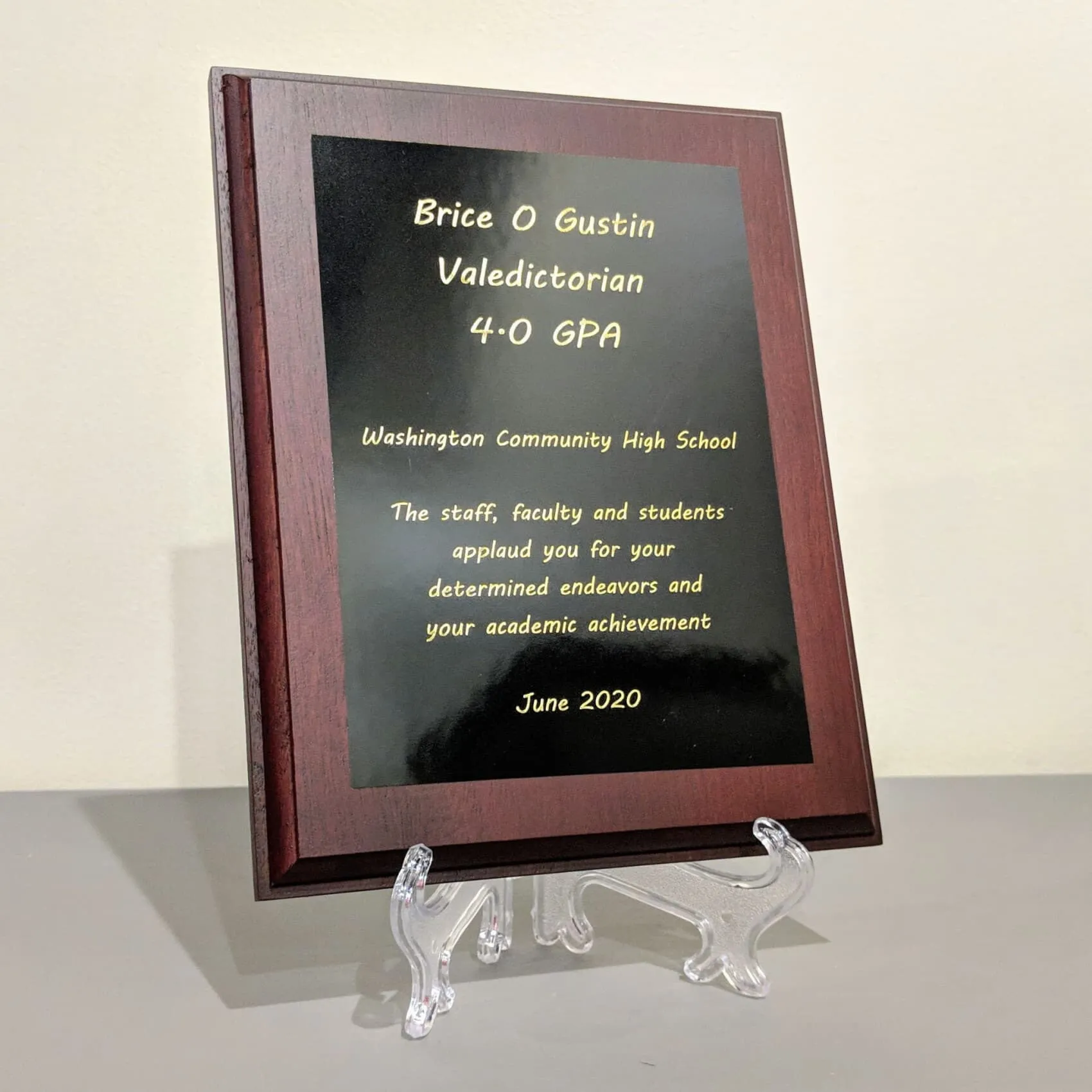 Mahogany Veneer Plaque