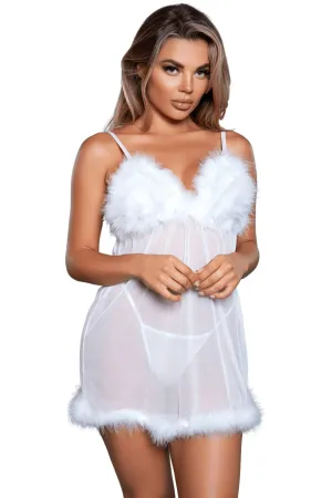 Marabou Trim Vintage Babydoll