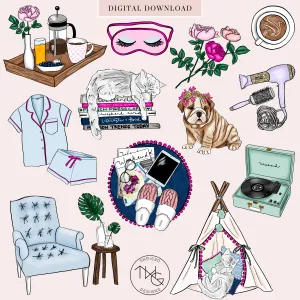 Me Time Clipart   Pattern Bundle