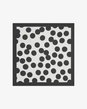 Men's Silk Pocket Square in Black & White Spots - The Chaney