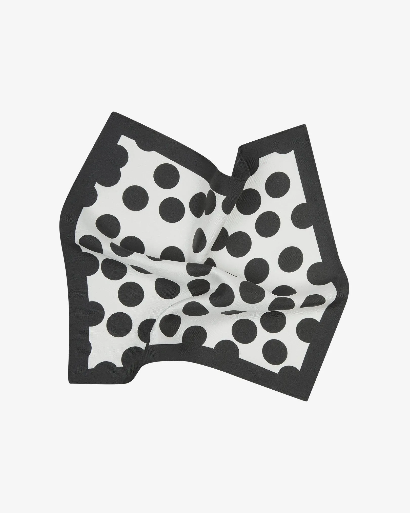 Men's Silk Pocket Square in Black & White Spots - The Chaney