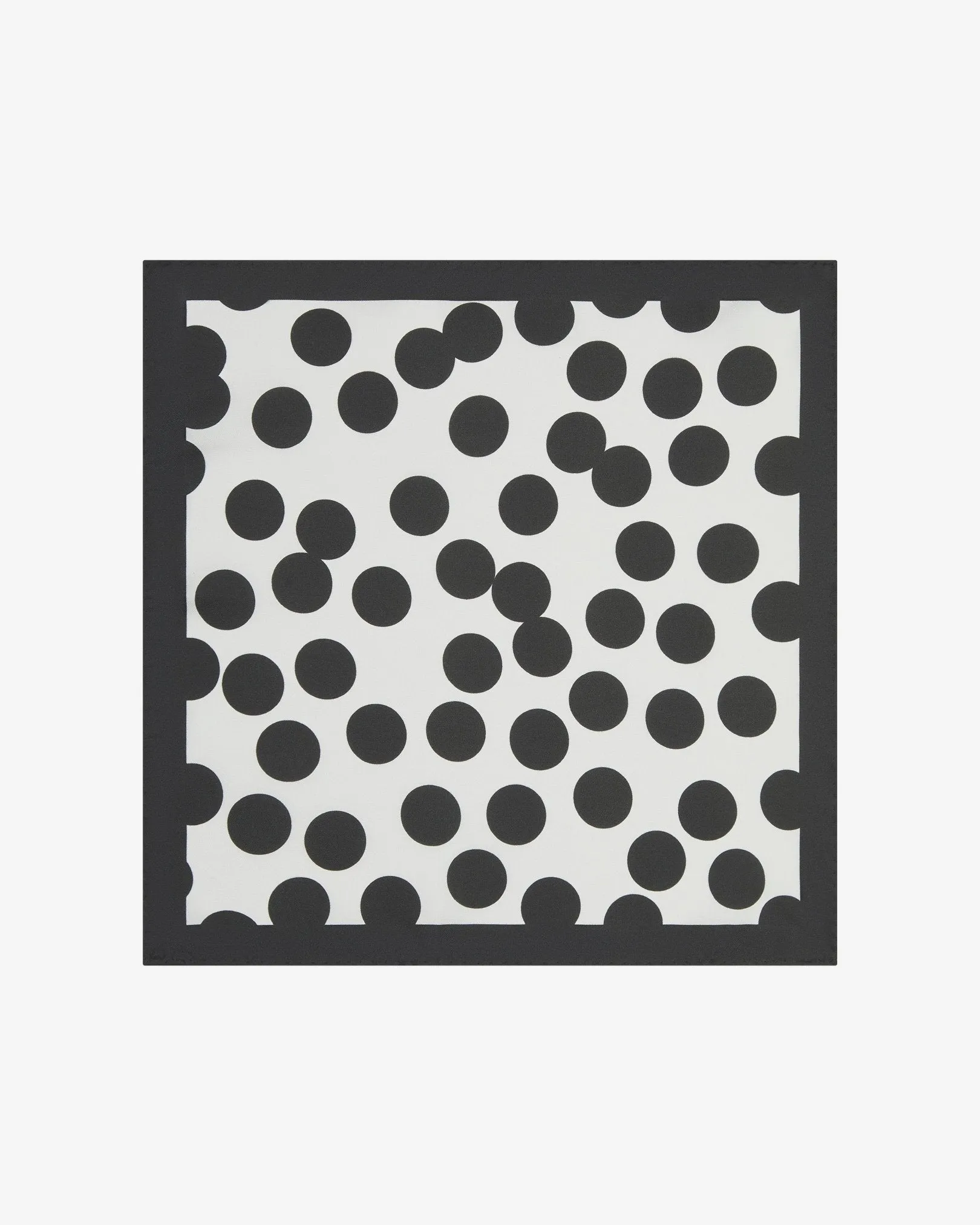 Men's Silk Pocket Square in Black & White Spots - The Chaney