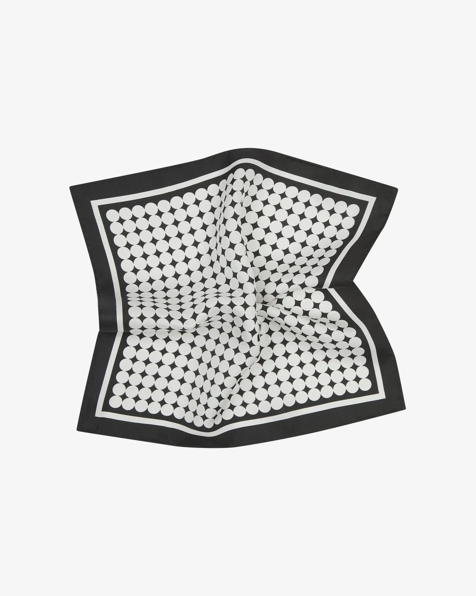 Men's Silk Pocket Square in White & Black Spots - The Keaton