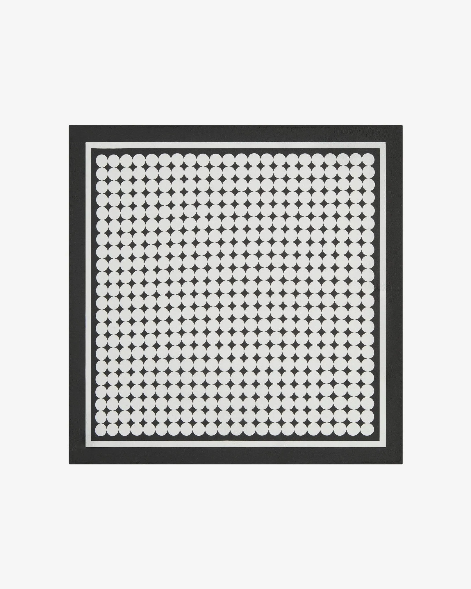 Men's Silk Pocket Square in White & Black Spots - The Keaton