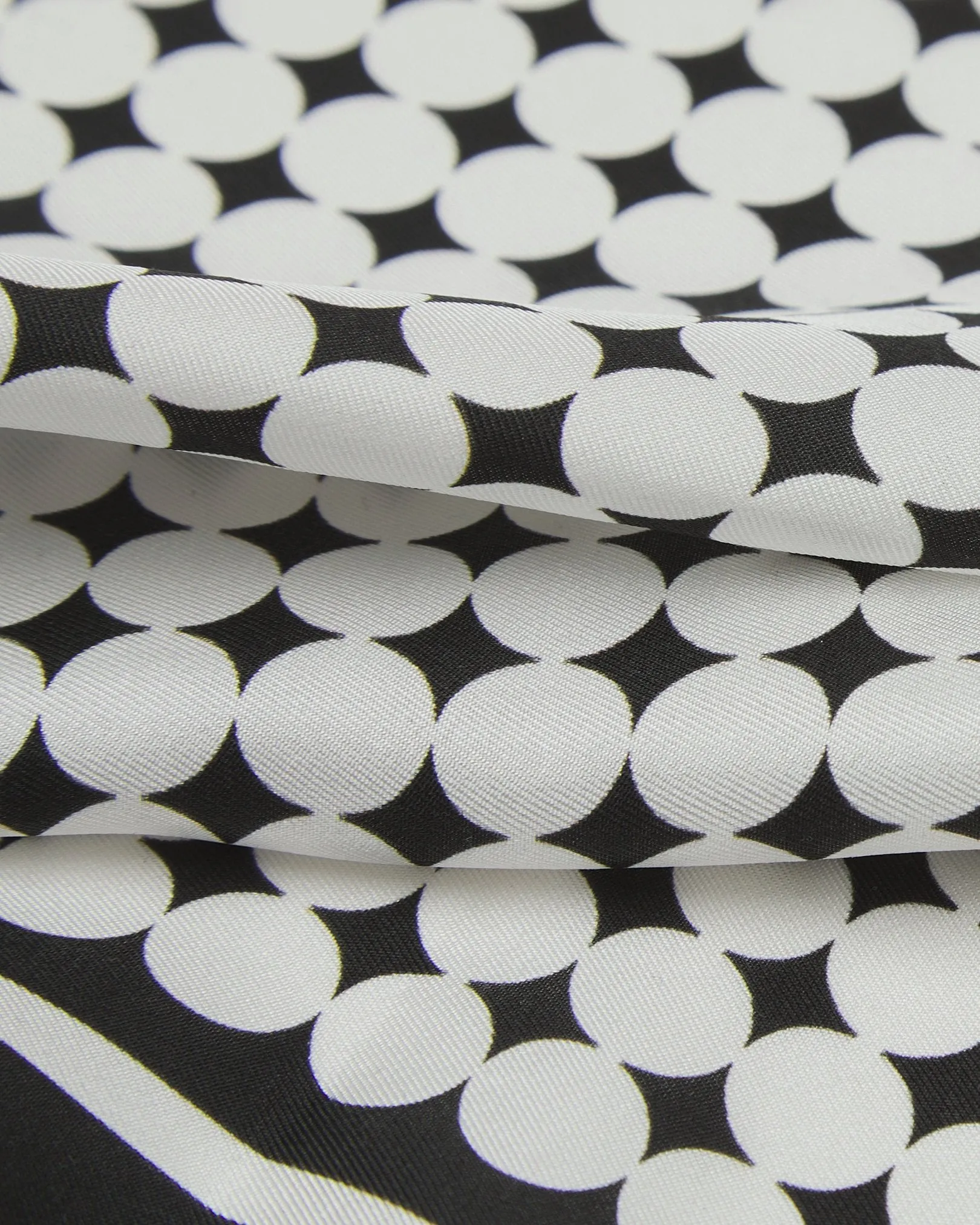 Men's Silk Pocket Square in White & Black Spots - The Keaton