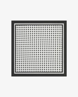 Men's Silk Pocket Square in White & Black Spots - The Keaton