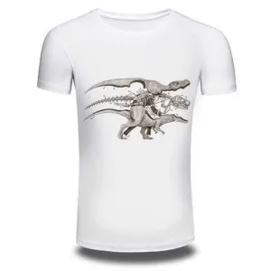 Mens Summer Creative 3D Dinosaur Printed O-neck Short Sleeve Casual T-shirt