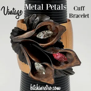 Metal Petals Studio Artisan Rhinestone Bracelet by Reynold Mejer