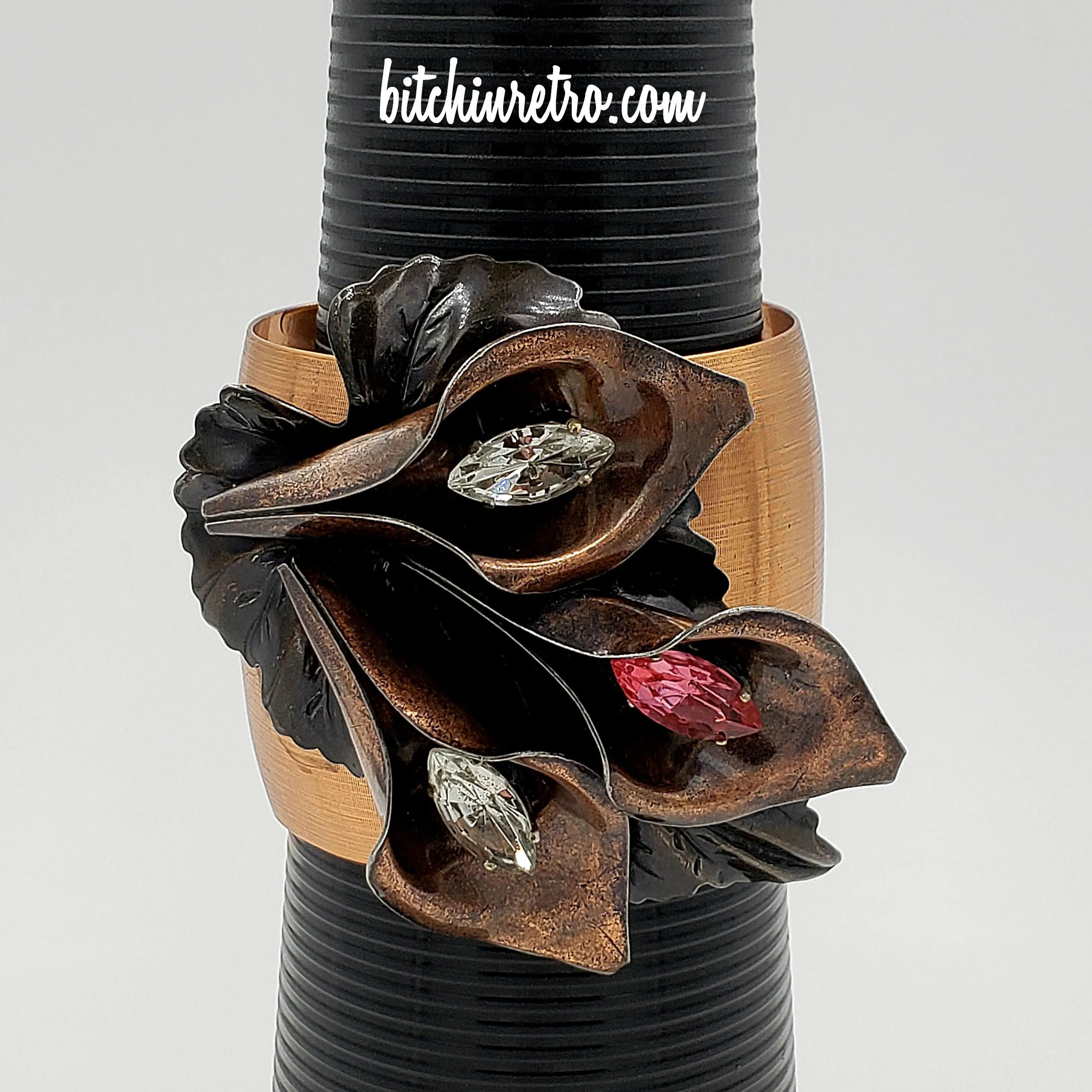 Metal Petals Studio Artisan Rhinestone Bracelet by Reynold Mejer