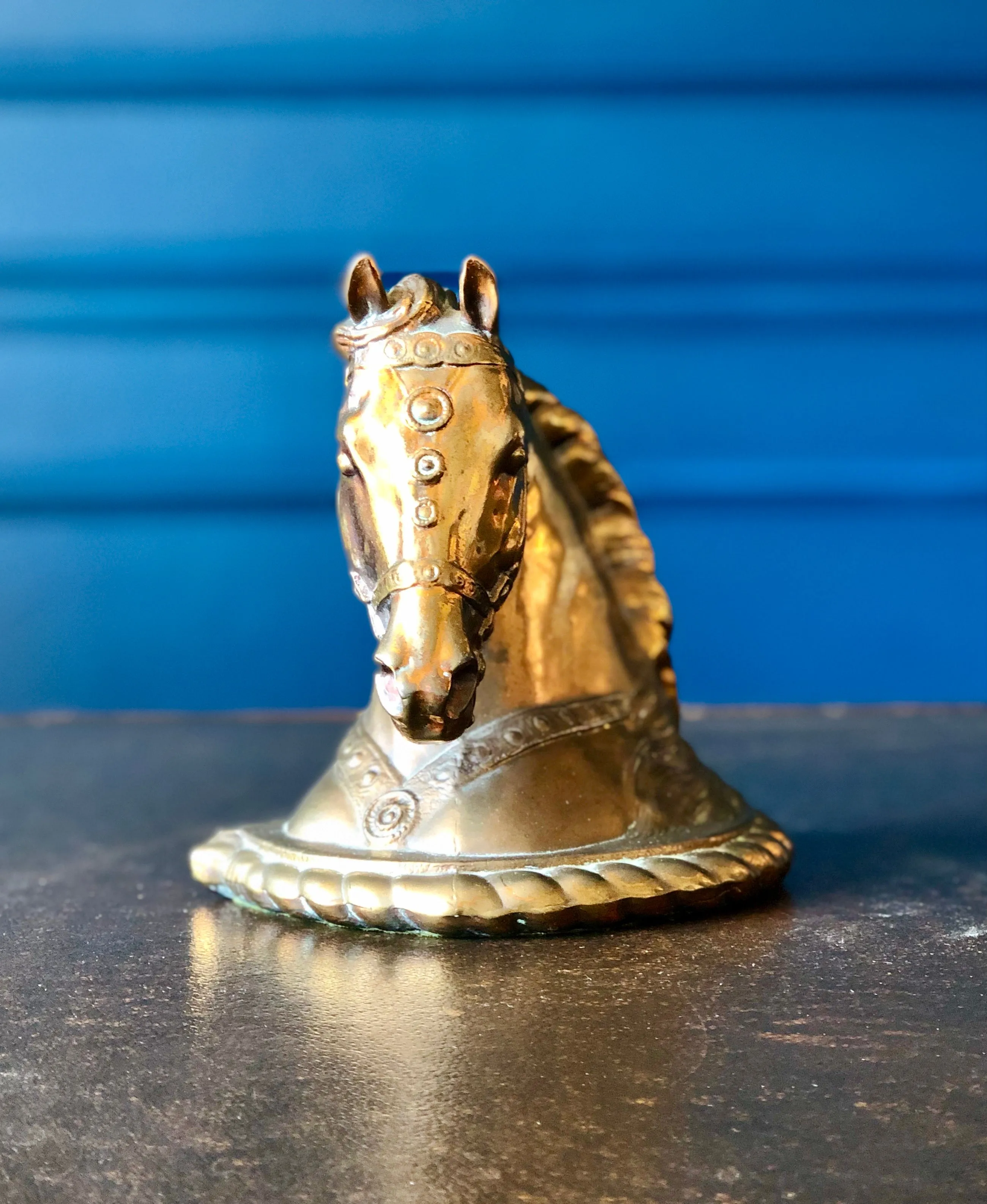 Mid-Century Gladys Brown Horse Head Bookends