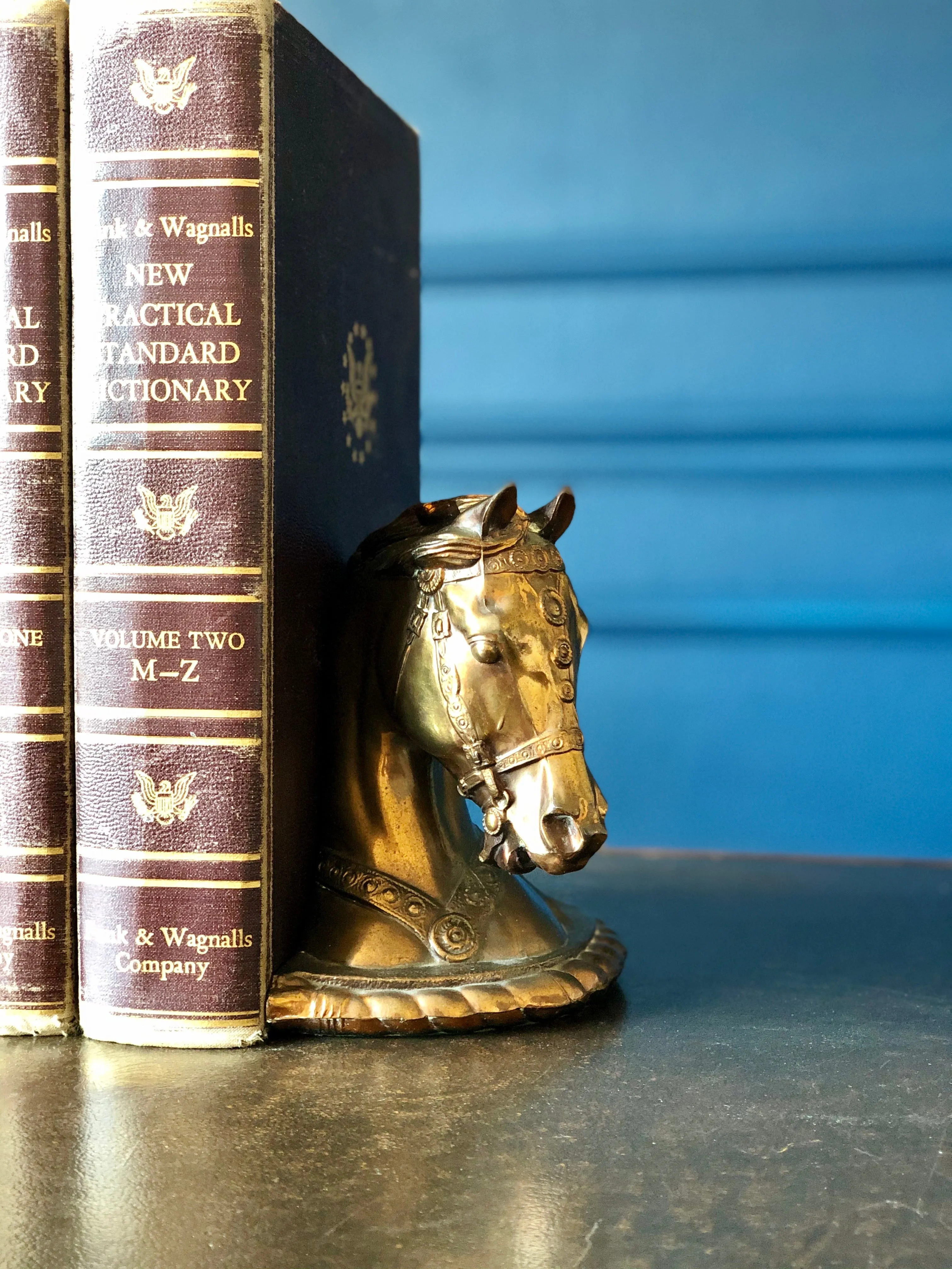 Mid-Century Gladys Brown Horse Head Bookends