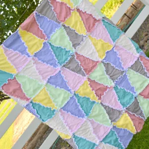 Modern Triangle Rag Quilt Pattern