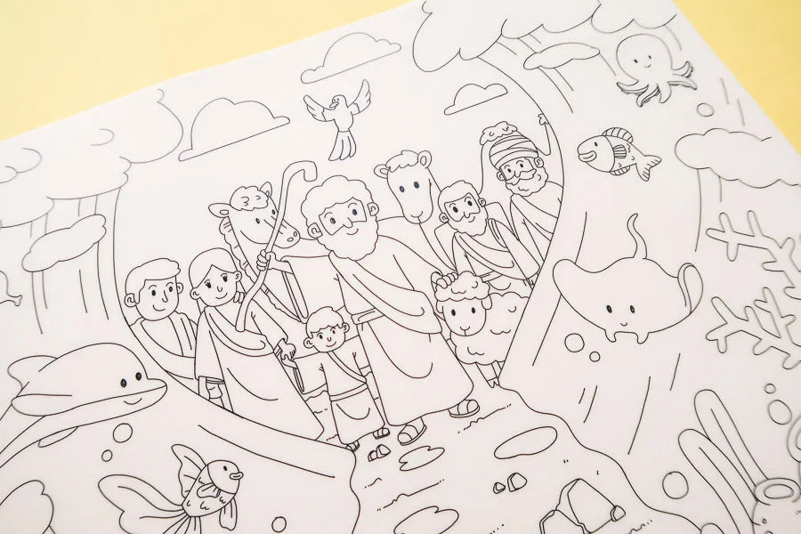 Moses Crossing the Red Sea {Colouring Mat}