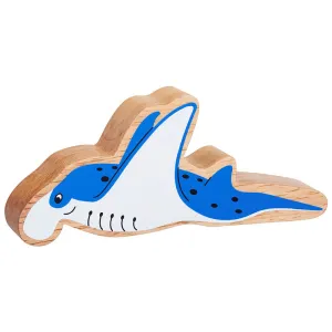 Natural blue and white manta ray
