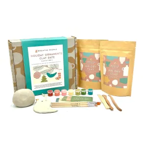 NEW! Holiday Ornaments Clay Date Activity Kit (Clay Kit For Two) by Breathe People