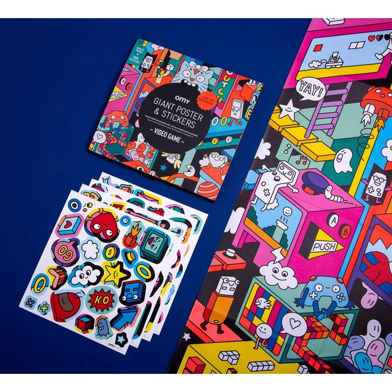 OMY - Giant sticker poster - Video Games