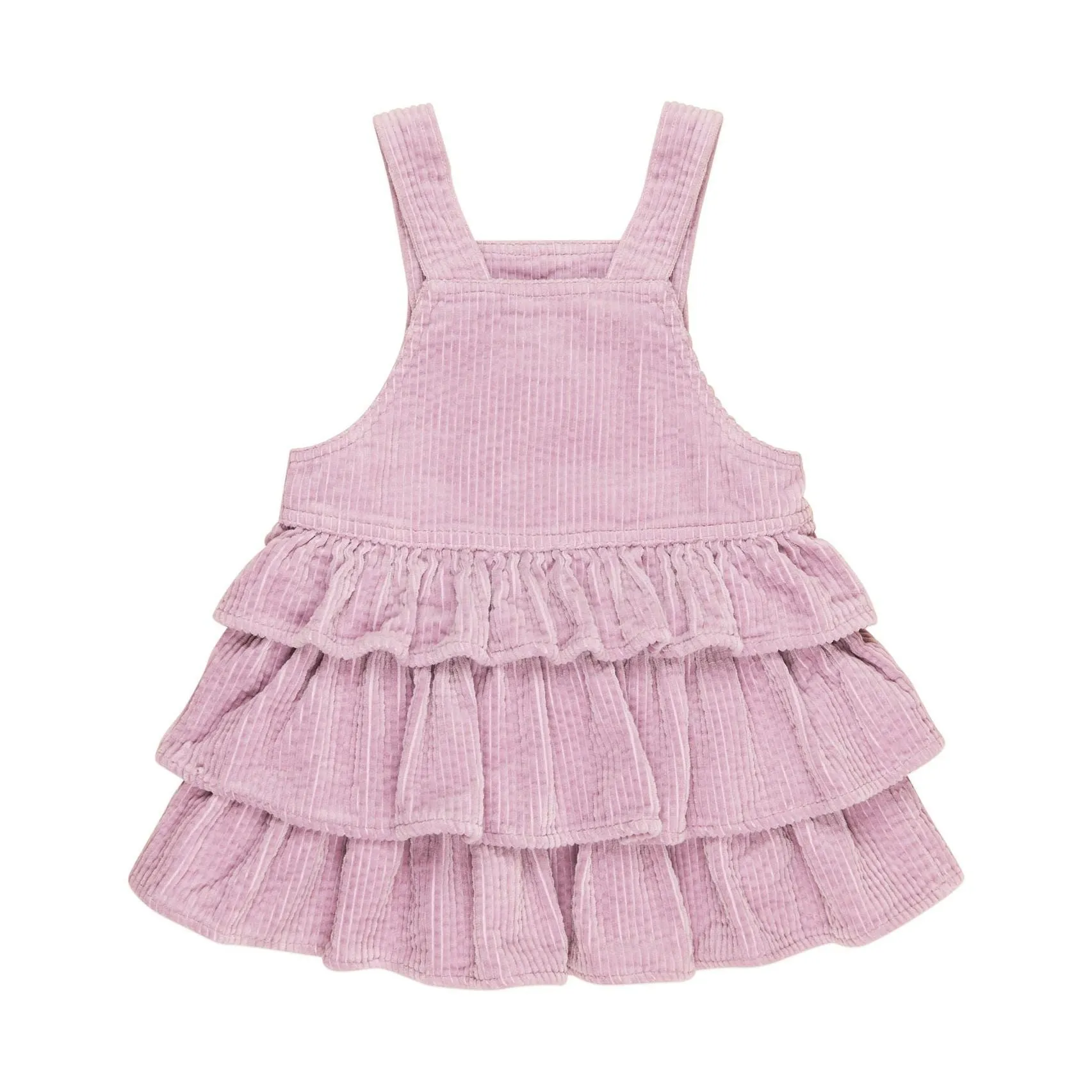 Orchid Cord Frill Overall Dress