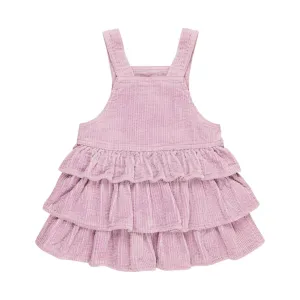 Orchid Cord Frill Overall Dress