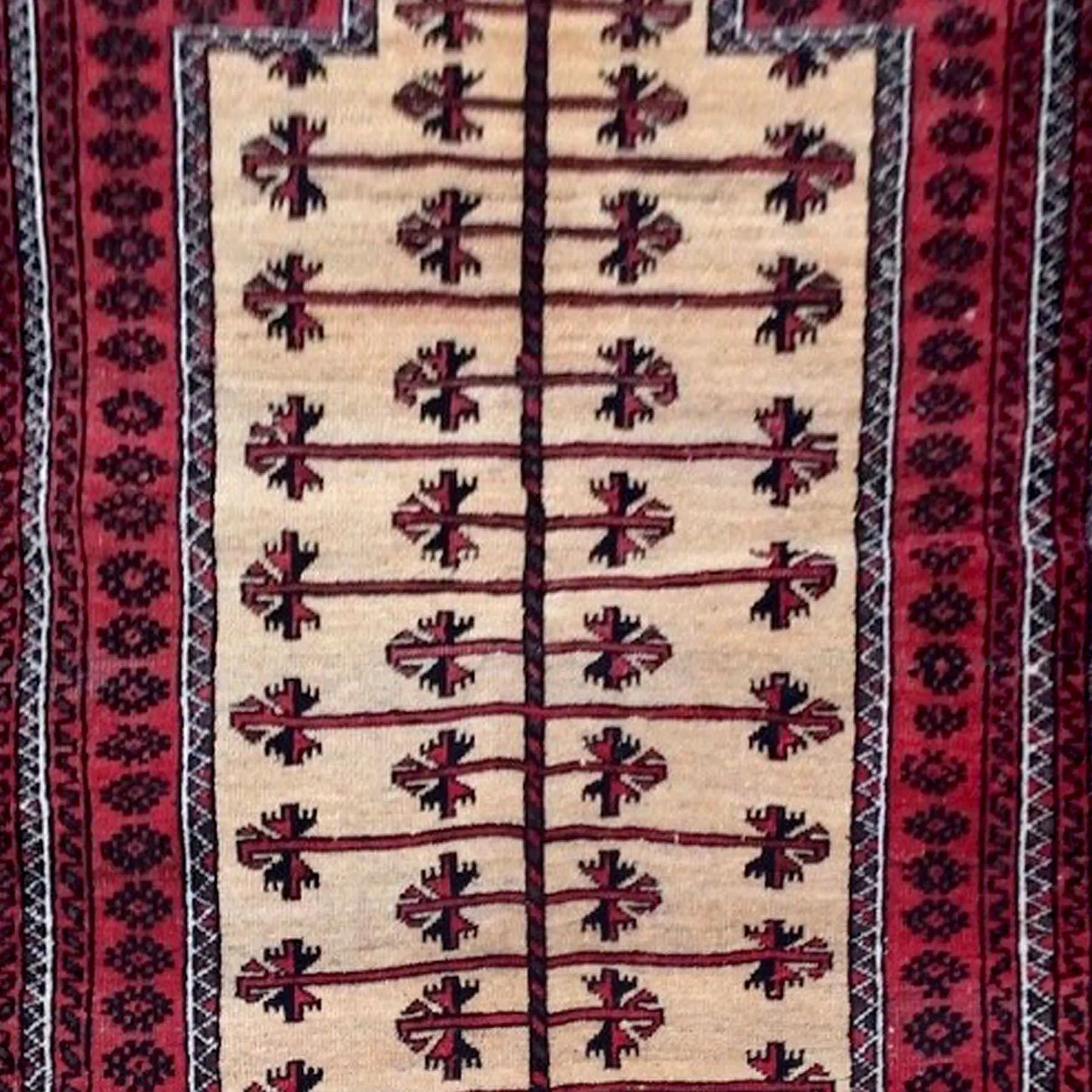 Oriental Hand-Knotted Afghan Baloch Prayer Handmade Wool Rug (Size 2.6 X 4.7) Cwrsf-1773