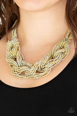 Paparazzi City Catwalk - Gold Seed Bead Neckace