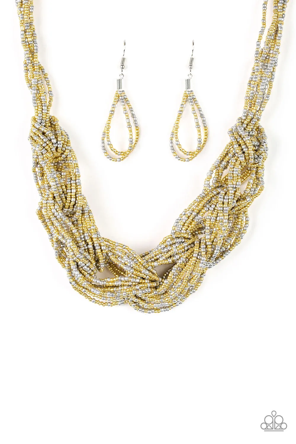 Paparazzi City Catwalk - Gold Seed Bead Neckace
