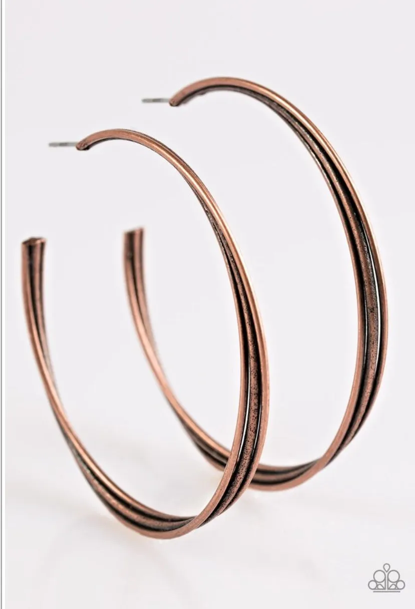 Paparazzi Fabulously Focused - Copper Hoop Earrings