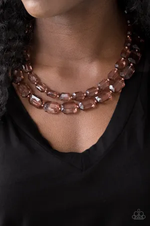 Paparazzi Ice Bank - Copper Acrylic Necklace