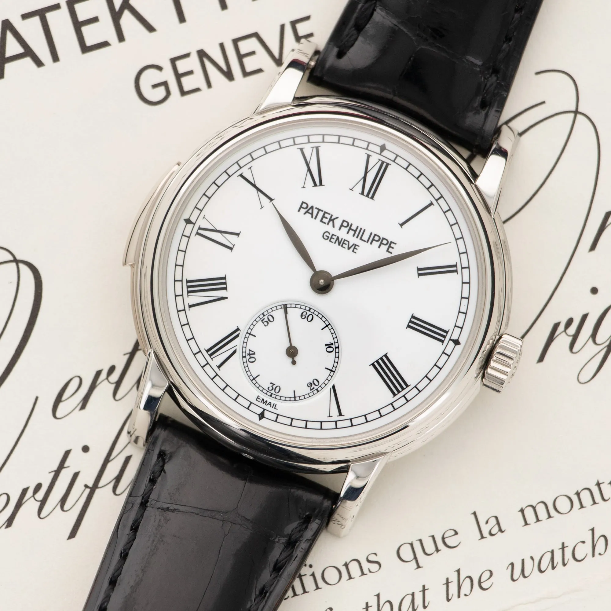 Patek Philippe Platinum Enamel Dial Minute Repeater Watch Ref. 5078