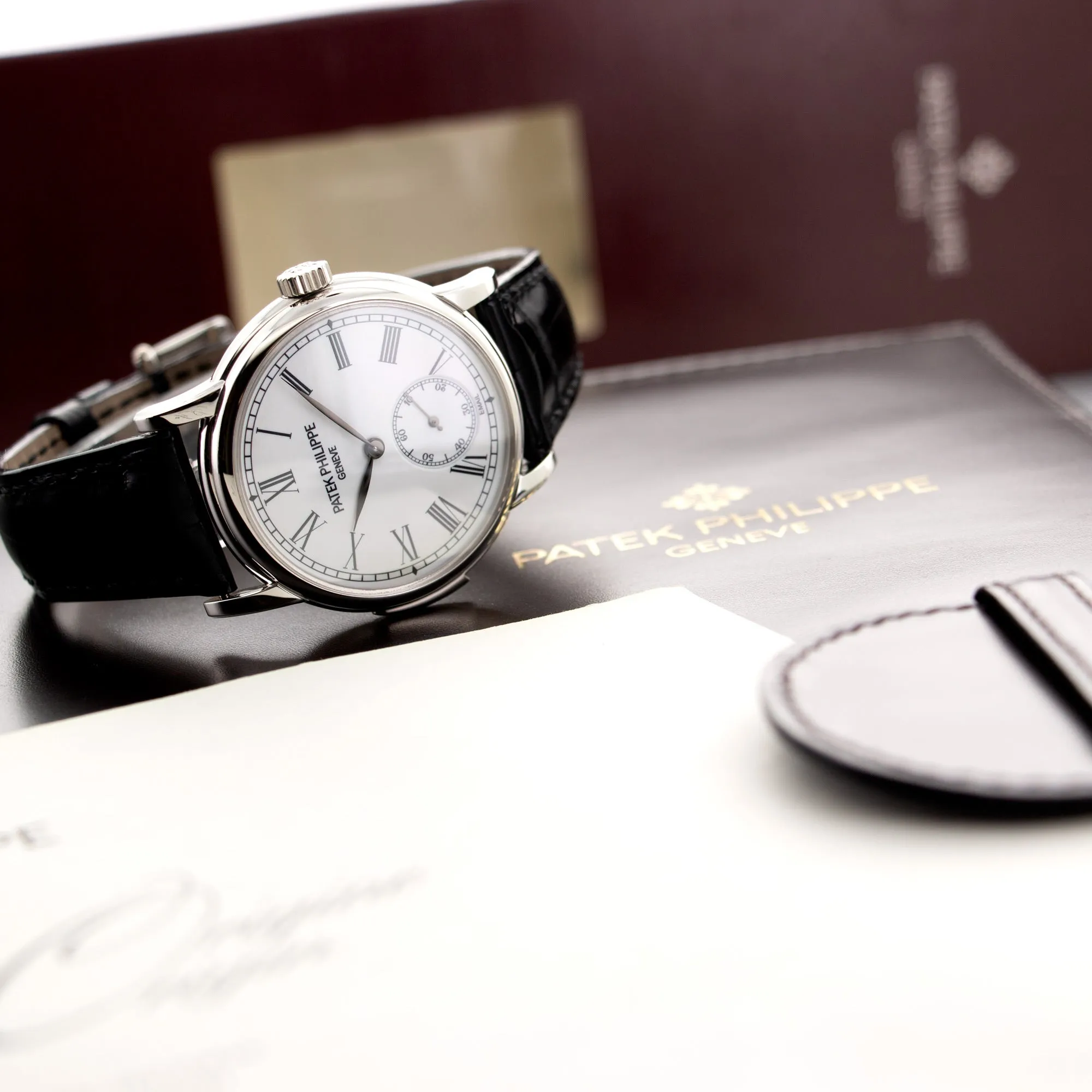 Patek Philippe Platinum Enamel Dial Minute Repeater Watch Ref. 5078