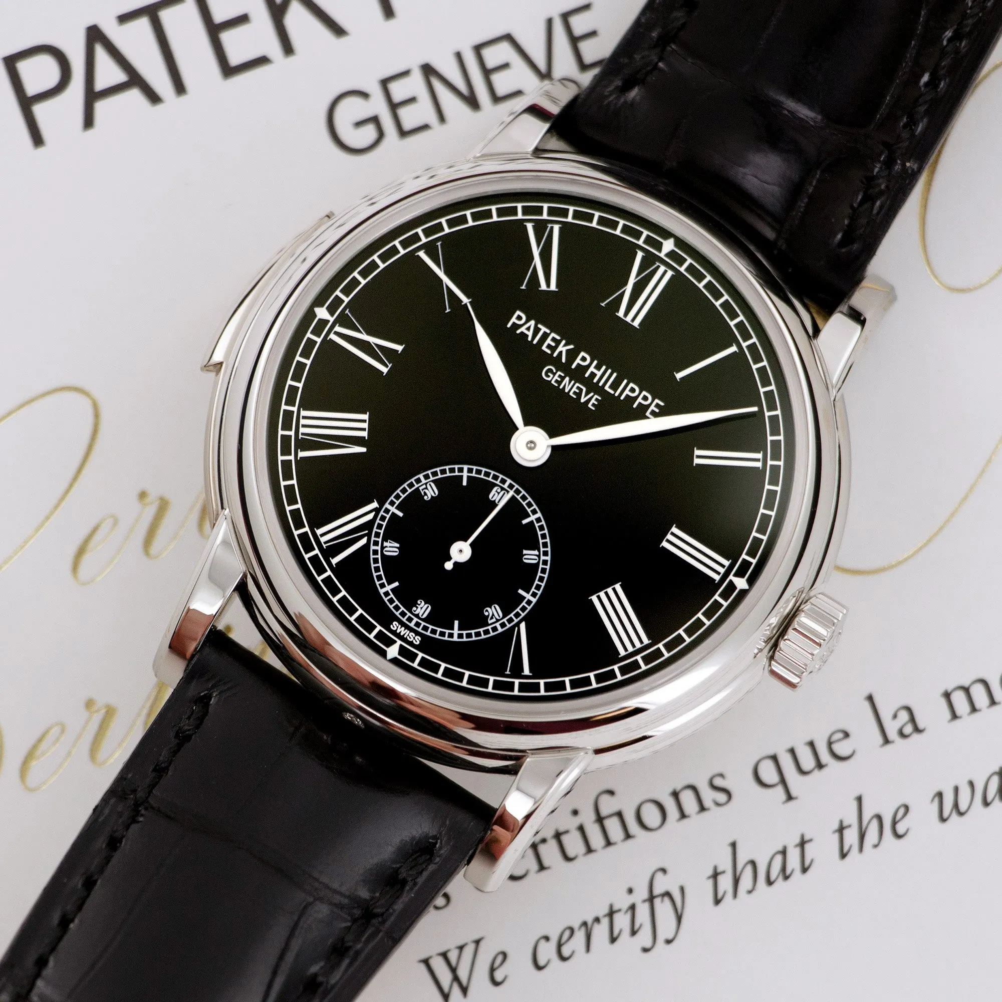 Patek Philippe Platinum Minute Repeater Black Dial Watch Ref. 5078