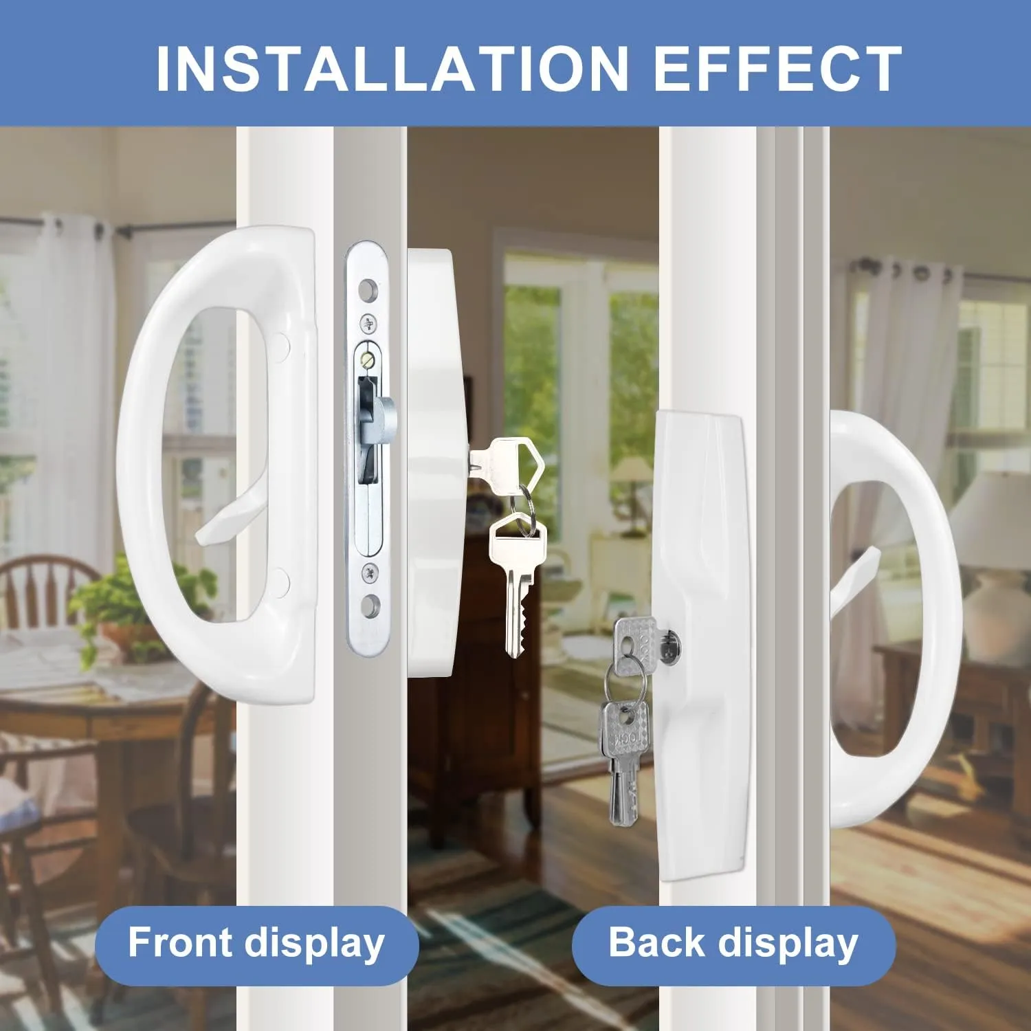 Patio Sliding Door Handle Set with Mortise Lock, Perfect Replacement Sliding