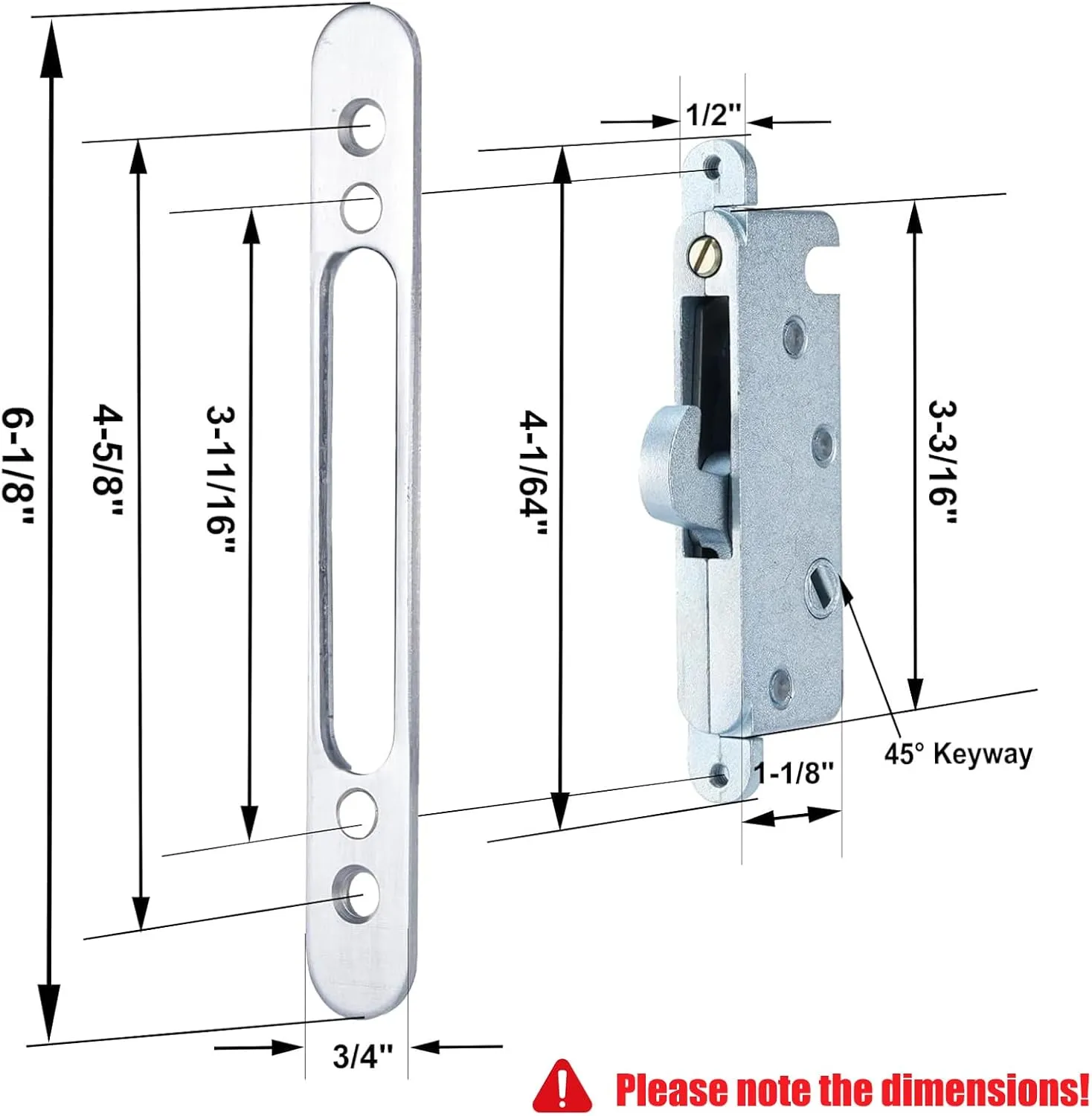 Patio Sliding Door Handle Set with Mortise Lock, Perfect Replacement Sliding