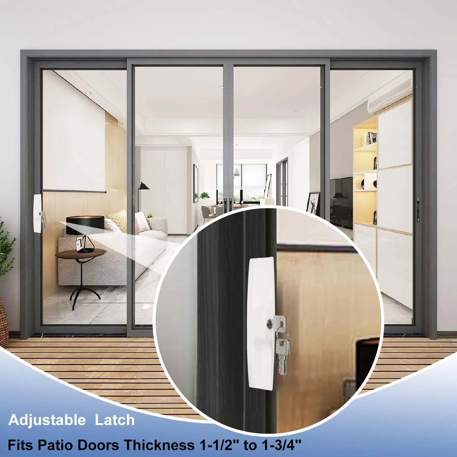Patio Sliding Door Handle Set with Mortise Lock, Perfect Replacement Sliding