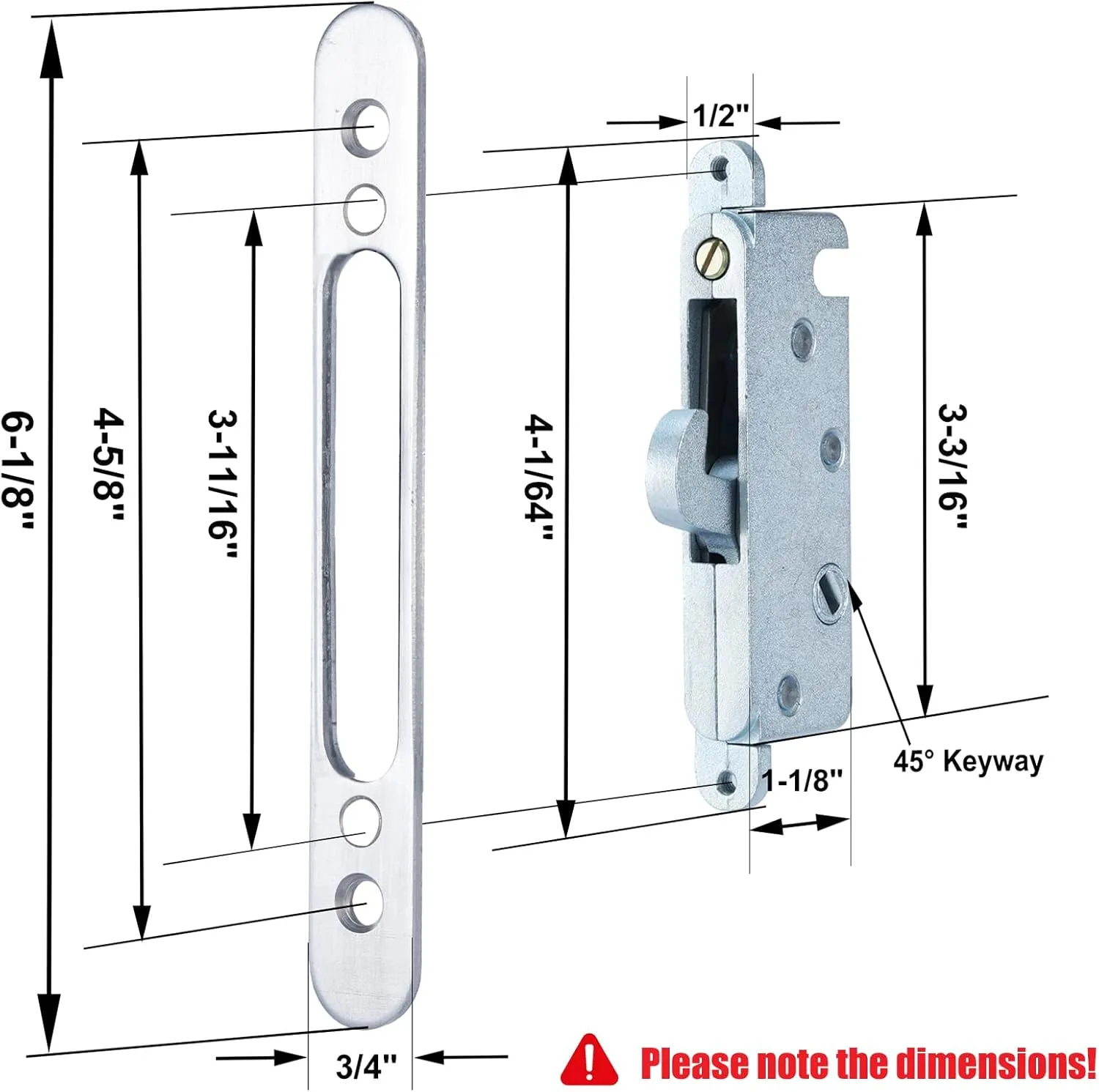 Patio Sliding Door Handle Set with Mortise Lock, Perfect Replacement Sliding