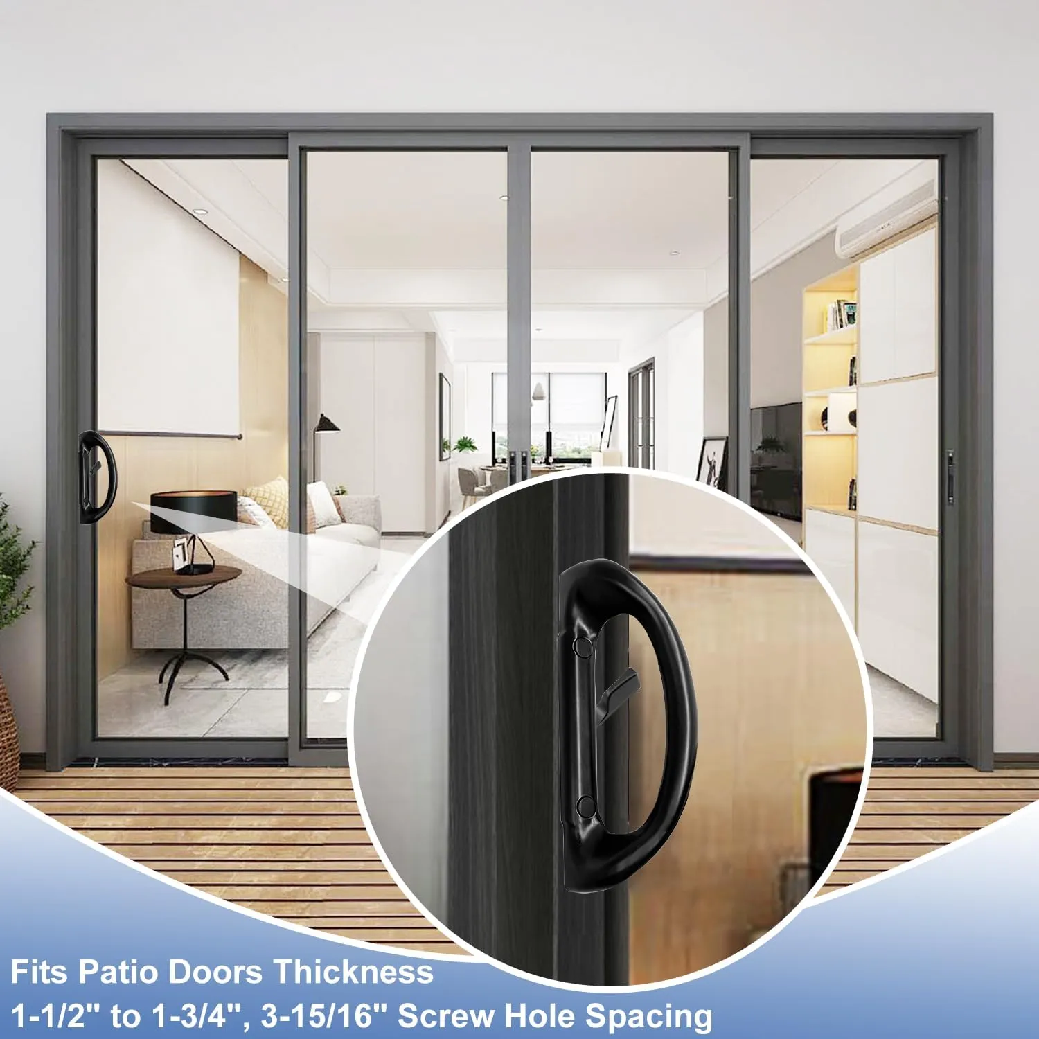 Patio Sliding Door Handle Set with Mortise Lock, Perfect Replacement Sliding