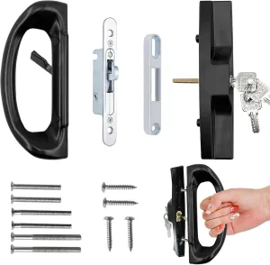Patio Sliding Door Handle Set with Mortise Lock, Perfect Replacement Sliding