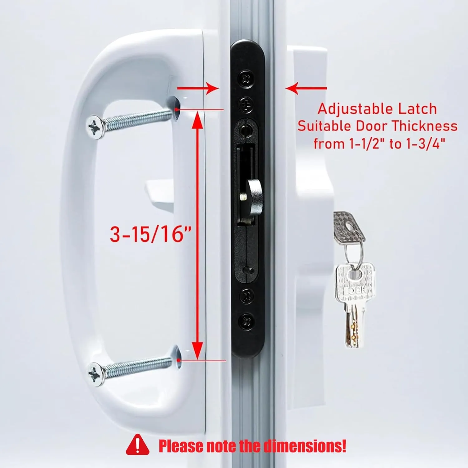 Patio Sliding Door Handle Set with Mortise Lock, Perfect Replacement Sliding